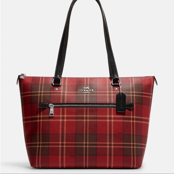 Coach Gallery Tote & Wallet in Plaid print - Picture 8 of 8